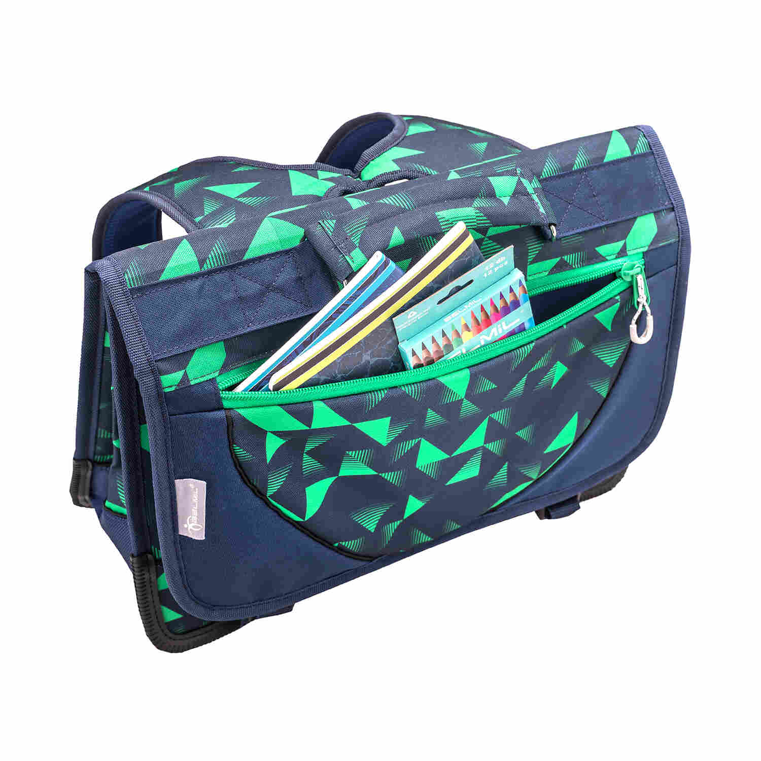 Školska torba Vintage Triangle green and blue