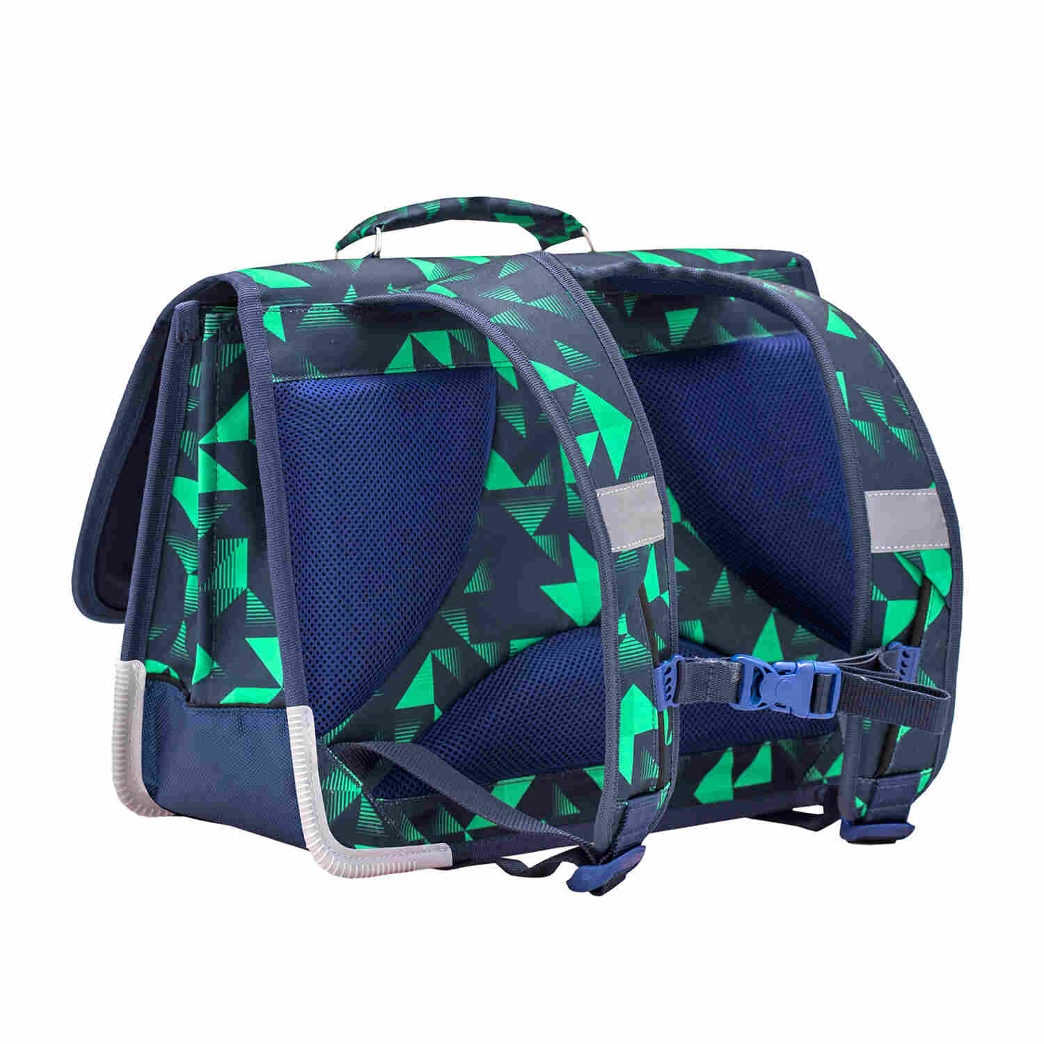 Školska torba Vintage Triangle green and blue