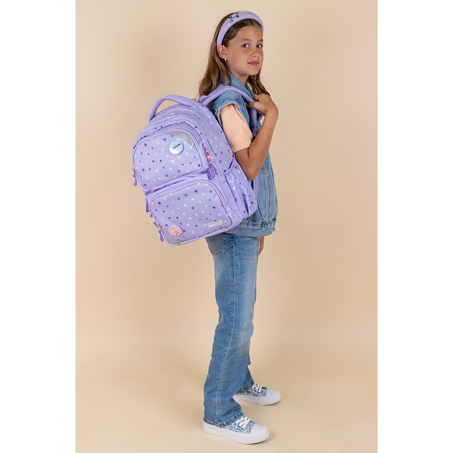 Ranac Maxi pack Purple Dots