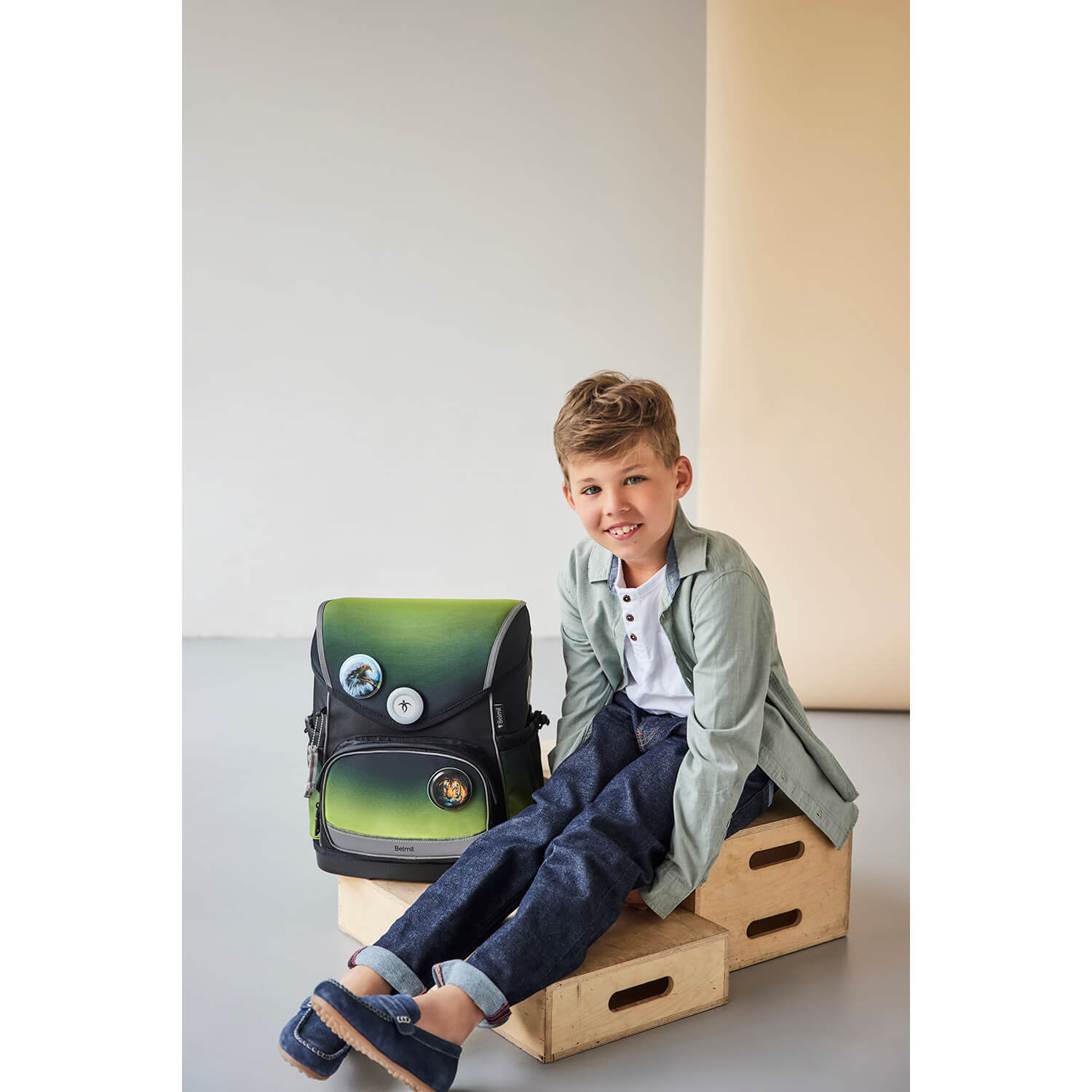 Premium Školska Torba Compact Plus Black-green
